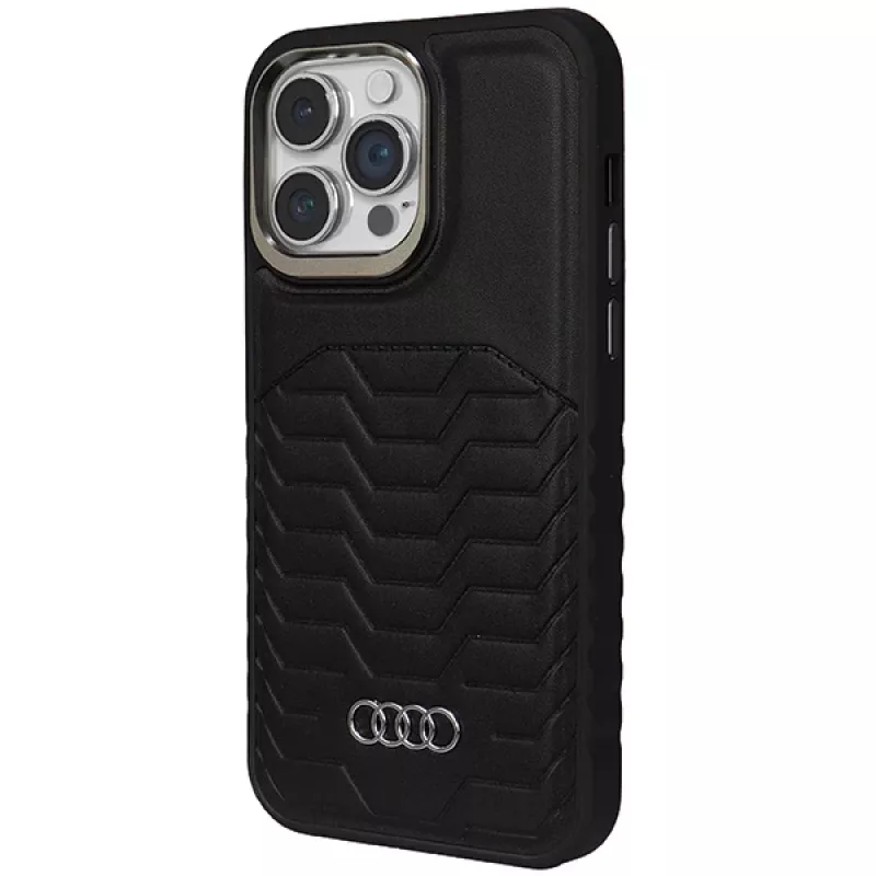 Custodia rigida MagSafe in pelle sintetica Audi per Apple iPhone 14 Pro Max 6,7 inch nero