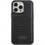 Custodia rigida in pelle sintetica MagSafe Audi iPhone 15 Pro 6.1 nero