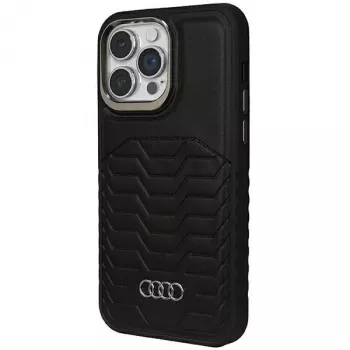 Custodia rigida MagSafe in pelle sintetica AUDI per Apple iPhone 15 Pro Max 6,7 inch - nero
