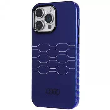 Custodia IML MagSafe Audi per iPhone 14 Pro Max 6,7 blu navy custodia rigida