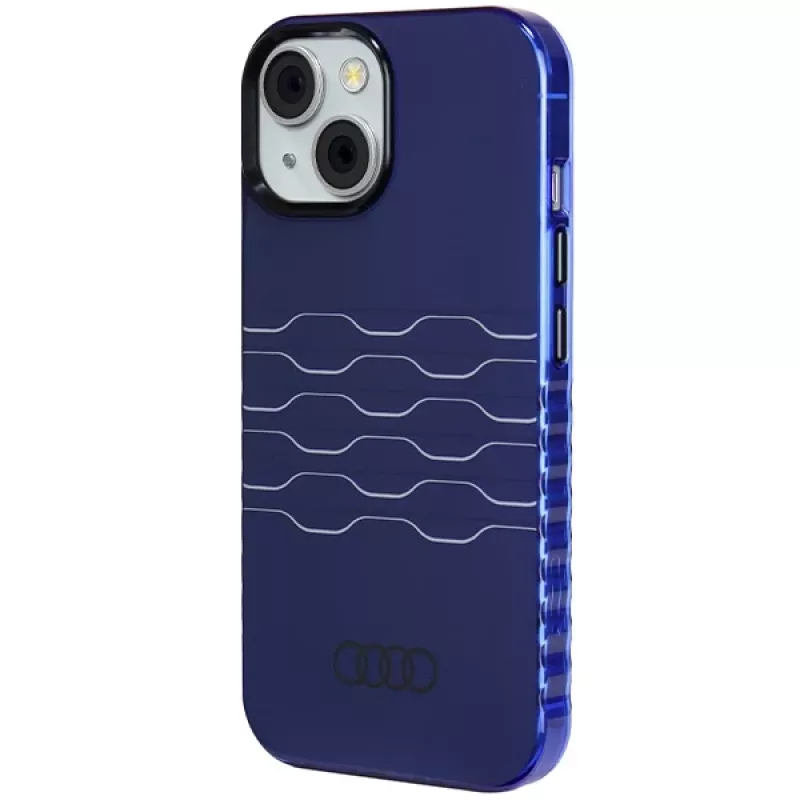 Custodia IML MagSafe Audi per iPhone 15 / 14 / 13 6.1 blu navy custodia rigida