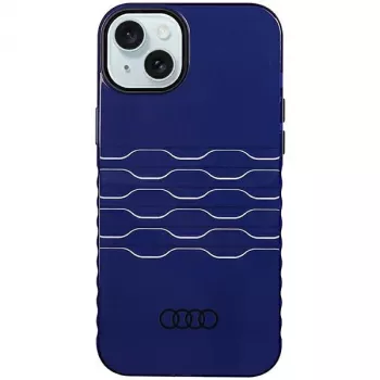 Custodia IML MagSafe Audi per iPhone 15 Plus / 14 Plus 6.7 blu navy custodia rigida
