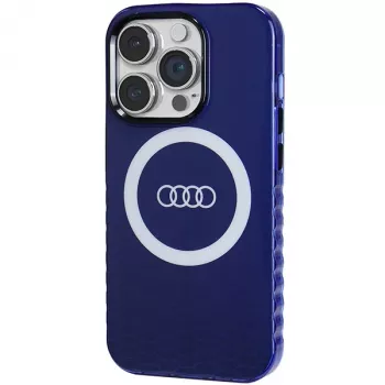 Audi IML Big Logo MagSafe Case per iPhone 14 Pro 6.1 blu navy guscio rigido AU-IMLMIP14P-Q5/D2-BE