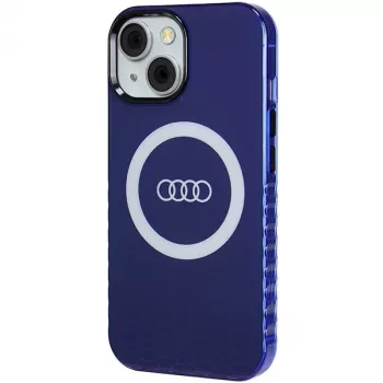 Audi IML Big Logo MagSafe Case per iPhone 15 / 14 / 13 6.1 blu navy guscio rigido
