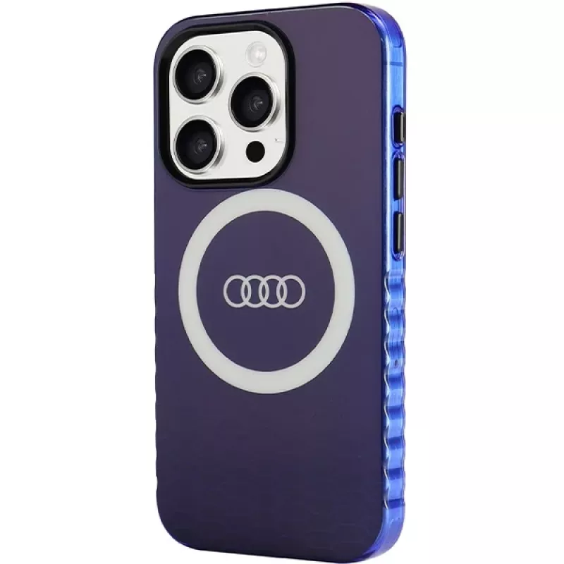 Audi IML Big Logo MagSafe Case per iPhone 15 Pro 6.1 blu navy guscio rigido