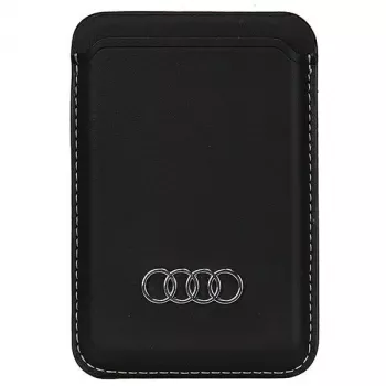 Audi portafoglio in pelle sintetica con vano carte nero MagSafe AU-MSCH-Q3/D1-BK