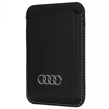 Audi portafoglio in pelle sintetica con vano carte nero MagSafe AU-MSCH-Q3/D1-BK