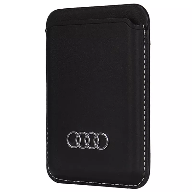 Audi portafoglio in pelle sintetica con vano carte nero MagSafe AU-MSCH-Q3/D1-BK