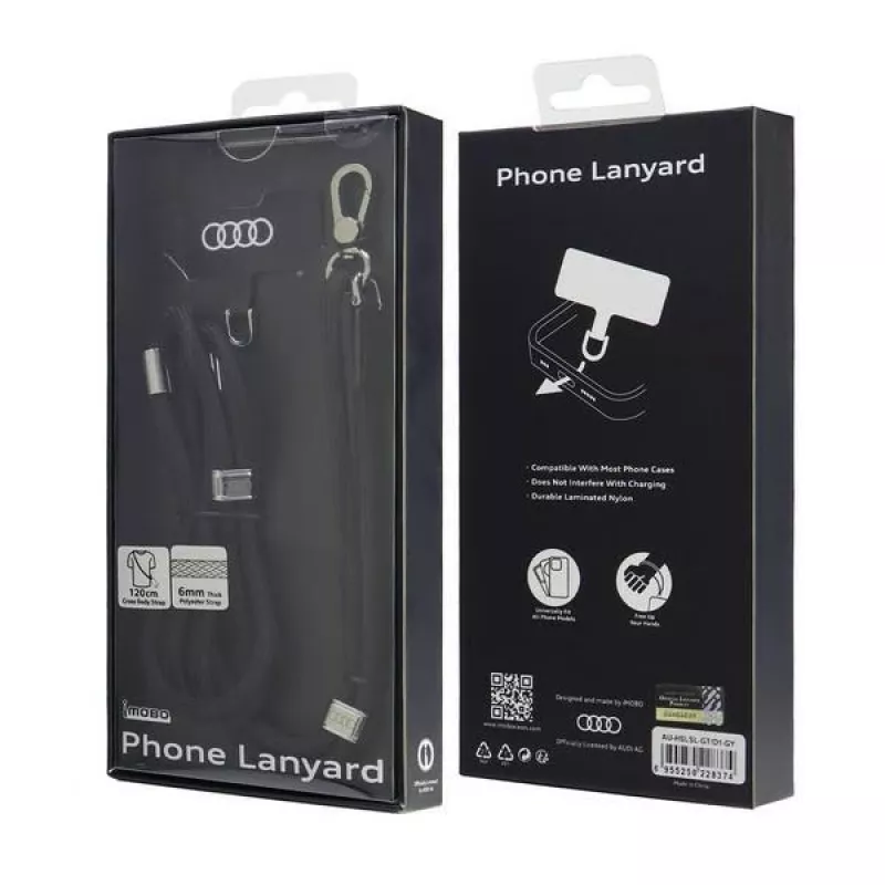 Audi Universal Phone Lanyard 120cm 6mm Crossbody nero AU-CBL6-R8/D1-BK