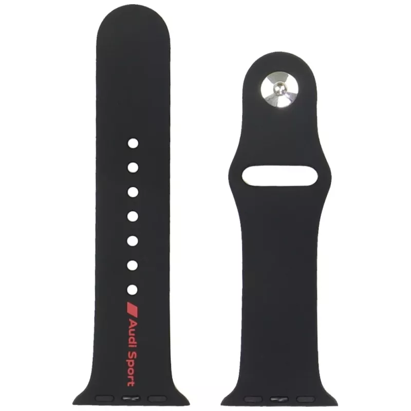 Cinturino per orologio in silicone Audi Sport Red Logo per Apple Watch 40/41/42mm nero