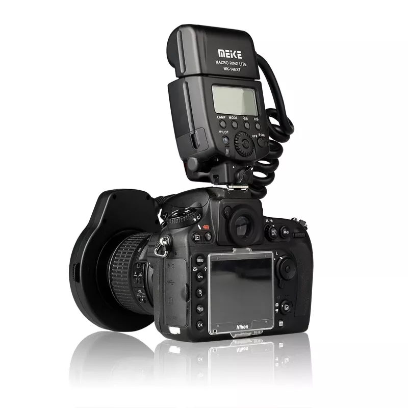 Flash anulare macro Meike MK-14EXT-C per Canon E-TTL/E-TTL II
