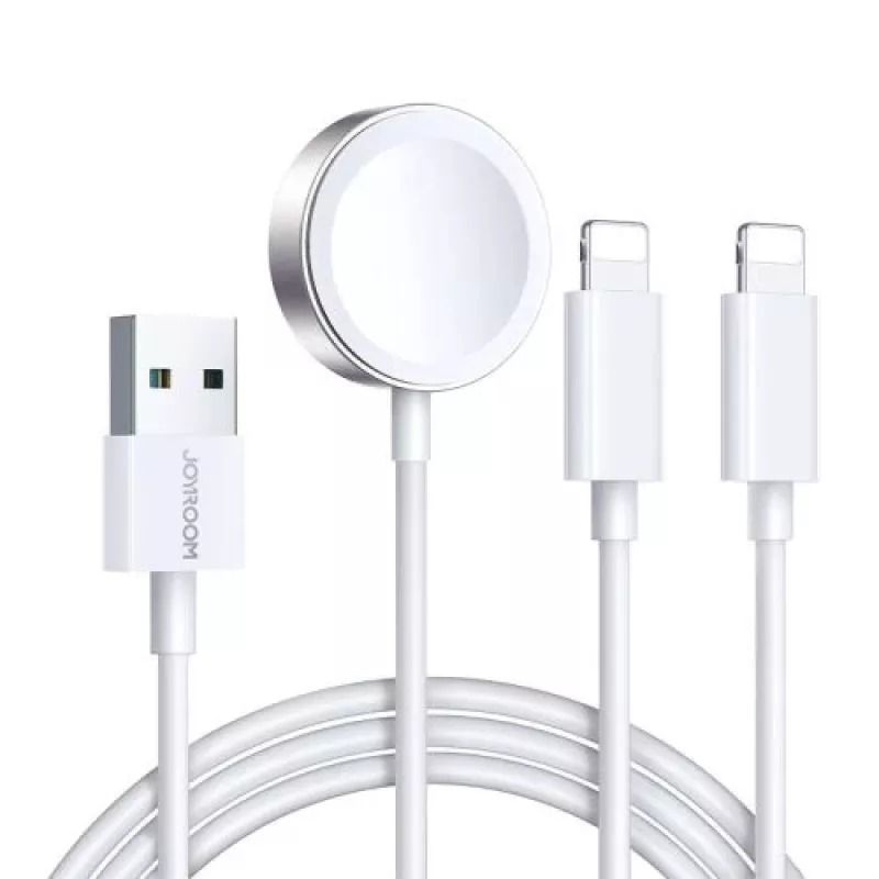 Cavo di ricarica magnetico 3-in-1 Joyroom S-IW007 USB-A a Lightning/USB-C/Micro USB 1.2m bianco