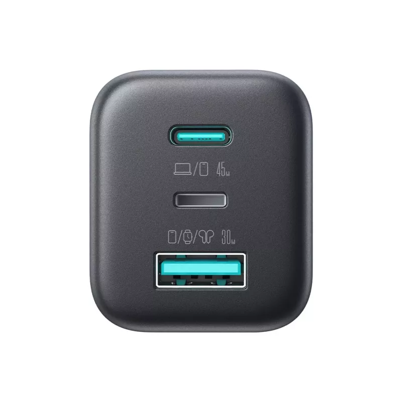 Caricabatterie da parete Joyroom JR-TO1 GaN 45W USB-C Lightning USB-A - nero