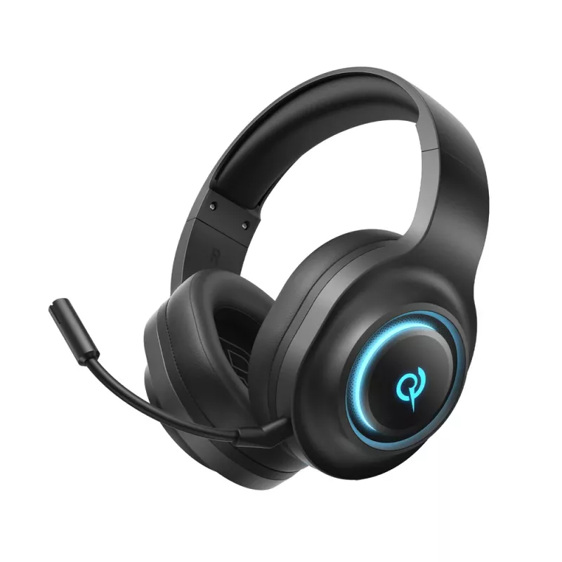 QCY V200 Pro Cuffie gaming con filo con suono surround virtuale 7.1 e microfono rimovibile - Nero
