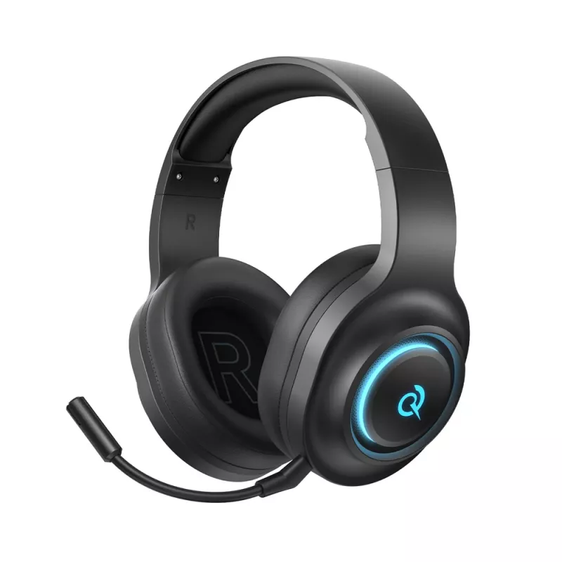 QCY V200 Pro Cuffie gaming con filo con suono surround virtuale 7.1 e microfono rimovibile - Nero