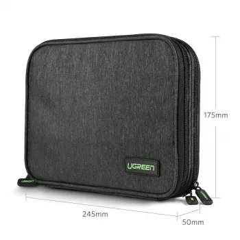 UGREEN Custodia organizer elettronica per disco rigido HDD SSD telefono cavi accessori 24,5 x 17,5 x 5 cm grigio (50147 LP149)