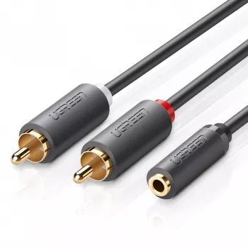 UGREEN AV102 Cavo audio 2x RCA (Cinch) a jack 3,5 mm 0,25 m nero