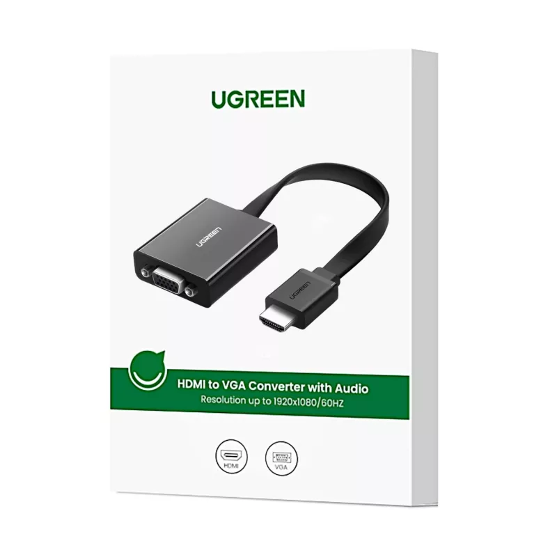 UGREEN Adattatore HDMI a VGA MM103, 25cm, nero