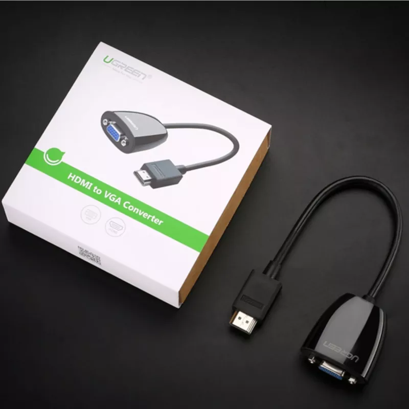 UGREEN Convertitore HDMI a VGA MM105, senza audio, nero