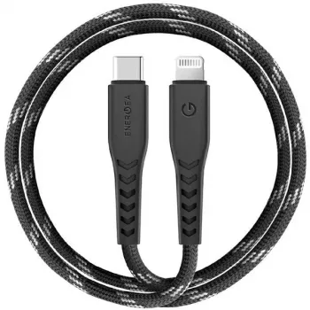 ENERGEA Nyloflex Cavo USB-C a Lightning certificato MFi 1,5m nero