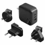 ENERGEA Travelite GAN66 Caricabatterie GaN USB-C 66W 2C1A nero US+EU