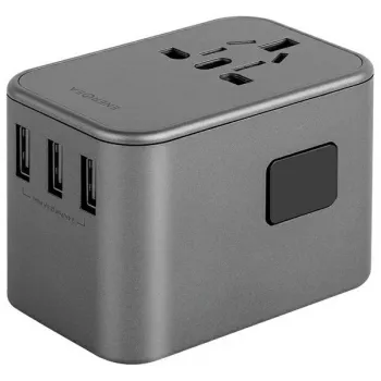 ENERGEA Travelworld 35.5W 3A2C caricabatterie USB con spine US/EU/UK/AU, Gunmetal
