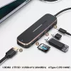 USAMS SJ575HUB01 Hub USB-C 2x USB-A USB-C PD HDMI lettore schede SD Micro SD nero