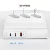 USAMS 65W Super SiFast Charging presa di estensione USB EU bianco CC160TC01 (US-CC160)