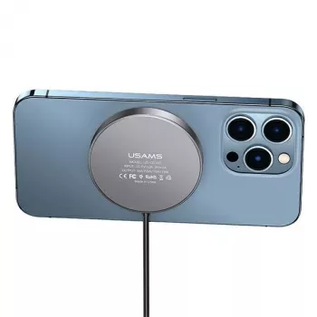 USAMS caricabatterie wireless magnetico 15W alluminio nero US-CD183
