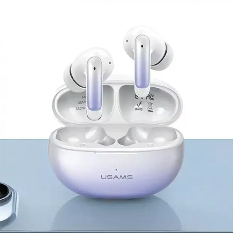 USAMS X-donseries TWS Bluetooth 5.3 Earbuds con ENC, sfumatura lilla-blu (US-XD19)