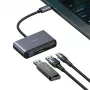 USAMS hub USB-C 5-in-1 USB 2.0/USB 3.0/USB-C/TF/SD grigio scuro SJ628HUB01 (US-SJ628)