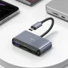USAMS hub USB-C 5-in-1 USB 2.0/USB 3.0/USB-C/TF/SD grigio scuro SJ628HUB01 (US-SJ628)