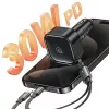 USAMS caricabatterie per auto con cavo retrattile 2xUSB-C C41 PD 30W ricarica rapida nero CC220CC01 (US-CC220)