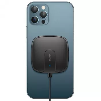 USAMS US-CD159 Caricatore wireless magnetico 15W extra sottile per iPhone 12 serie nero
