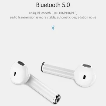 USAMS LU Series Auricolari True Wireless Stereo Bluetooth 5.0 con custodia di ricarica, bianco, BHULU01 (US-LU001)