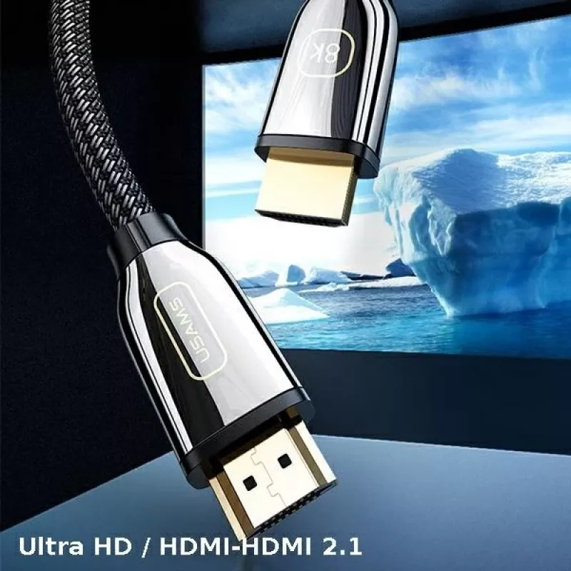 USAMS Cavo HDMI 2.1 3m Ultra HD 8K 48Gbps nero SJ498HD01
