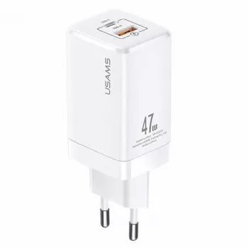 USAMS T41 GaN 47W Caricatore rapido USB-C + USB-A (bianco) CC137TC02