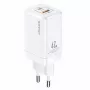 USAMS T41 GaN 47W Caricatore rapido USB-C + USB-A (bianco) CC137TC02