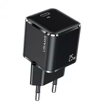 USAMS T42 Mini 25W Caricatore rapido USB-C PD3.0 (solo testa) nero CC140TC01