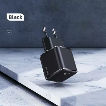 USAMS T42 Mini 25W Caricatore rapido USB-C PD3.0 (solo testa) nero CC140TC01
