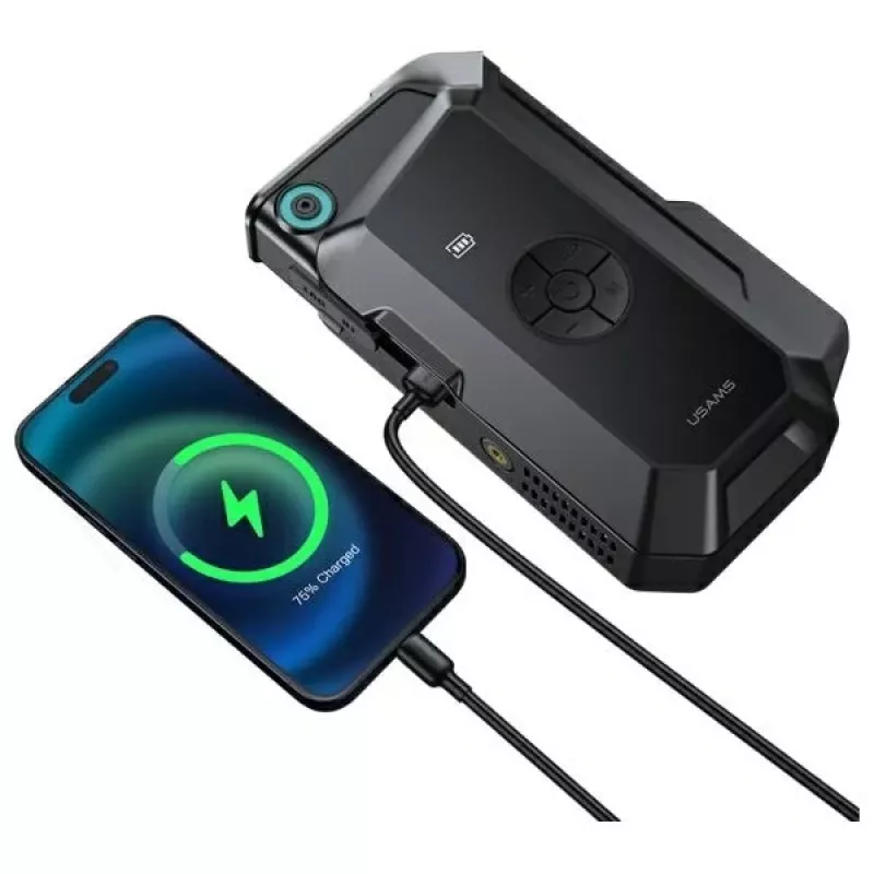 USAMS Jumpstarter Power bank 8000mAh con torcia LED nero ZB287