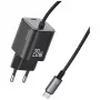 USAMS 20W GaN Caricatore rapido con cavo USB-C, nero