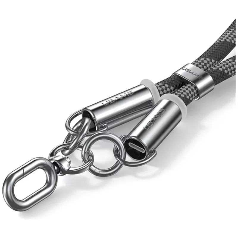 USAMS SJ745 60W USB-C a USB-C Lanyard per telefono con cavo di ricarica 1,2m nero