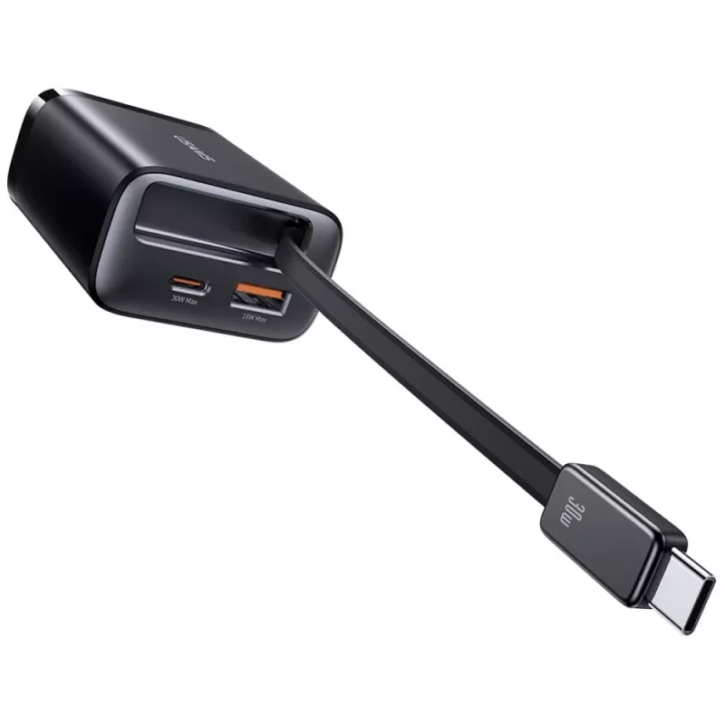 USAMS Xiang Series CC296 Caricabatterie 30W USB-C/USB-A con cavo USB-C, bianco