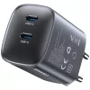 USAMS CC305 T66 Caricabatterie da parete GaN 45W con 2x USB-C, tarnish