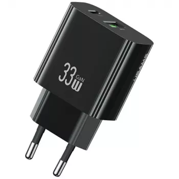USAMS Caricabatterie T65 33W 1xUSB-C 1xUSB-A ricarica rapida