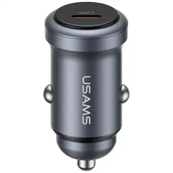 USAMS Caricabatterie da auto 30W PD in alluminio