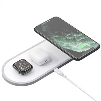DUDAO A11 stazione di ricarica wireless 3-in-1 10W bianca