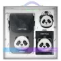 Nimmy set 3-in-1: pochette per telefono + portafoglio + custodia tracker, nero, Big Eyed Pet 2.0 Panda
