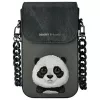 Nimmy set 3-in-1: pochette per telefono + portafoglio + custodia tracker, nero, Big Eyed Pet 2.0 Panda